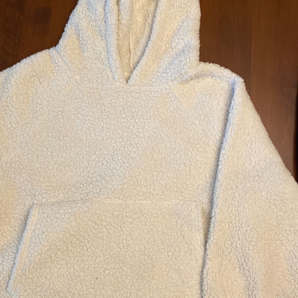 American eagle white Sherpa hoodie size large